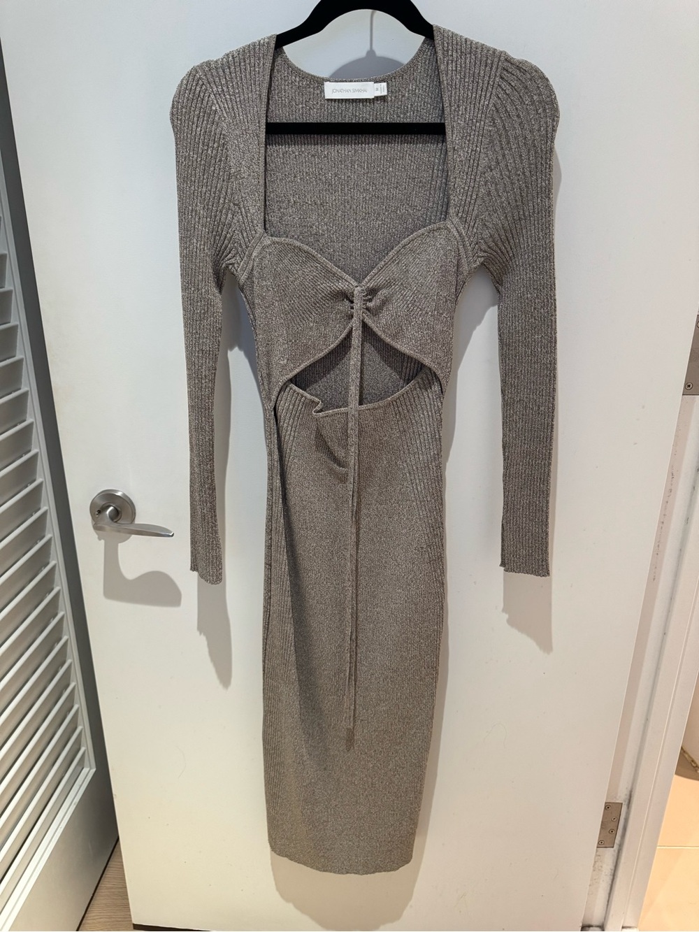 Jonathan Simkhai Gray Danika Cutout Midi Dress Size M